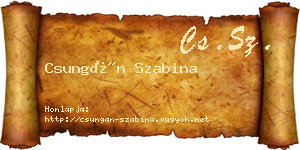 Csungán Szabina névjegykártya